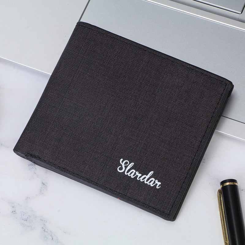 Men's Short Canvas Fashion Simple Green High Men's Wallet