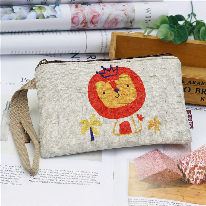 Fashion Cotton Linen Printed Cartoon Change Coin Purses