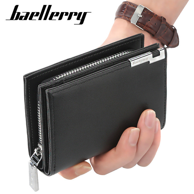 Men's Short Fashion Expanding Large Capacity Zipper Men's Wallets