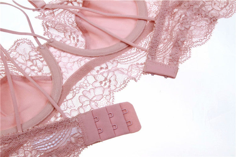 Women's Sexy French Underwear Thin Lace Gather Lingerie Sets