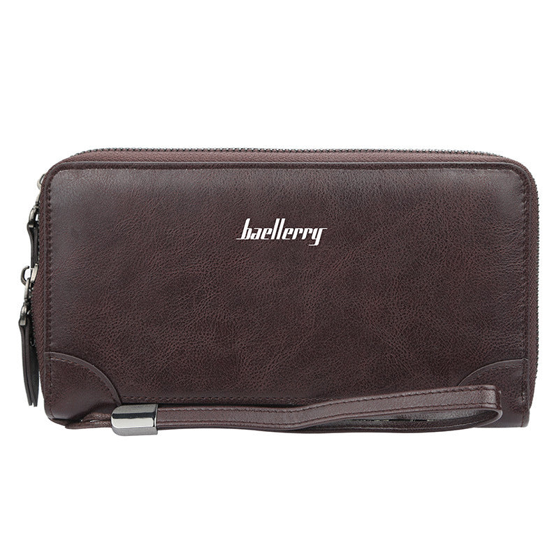 Men's Business Double Zip Clutch Large Capacity Multiple Men's Wallet