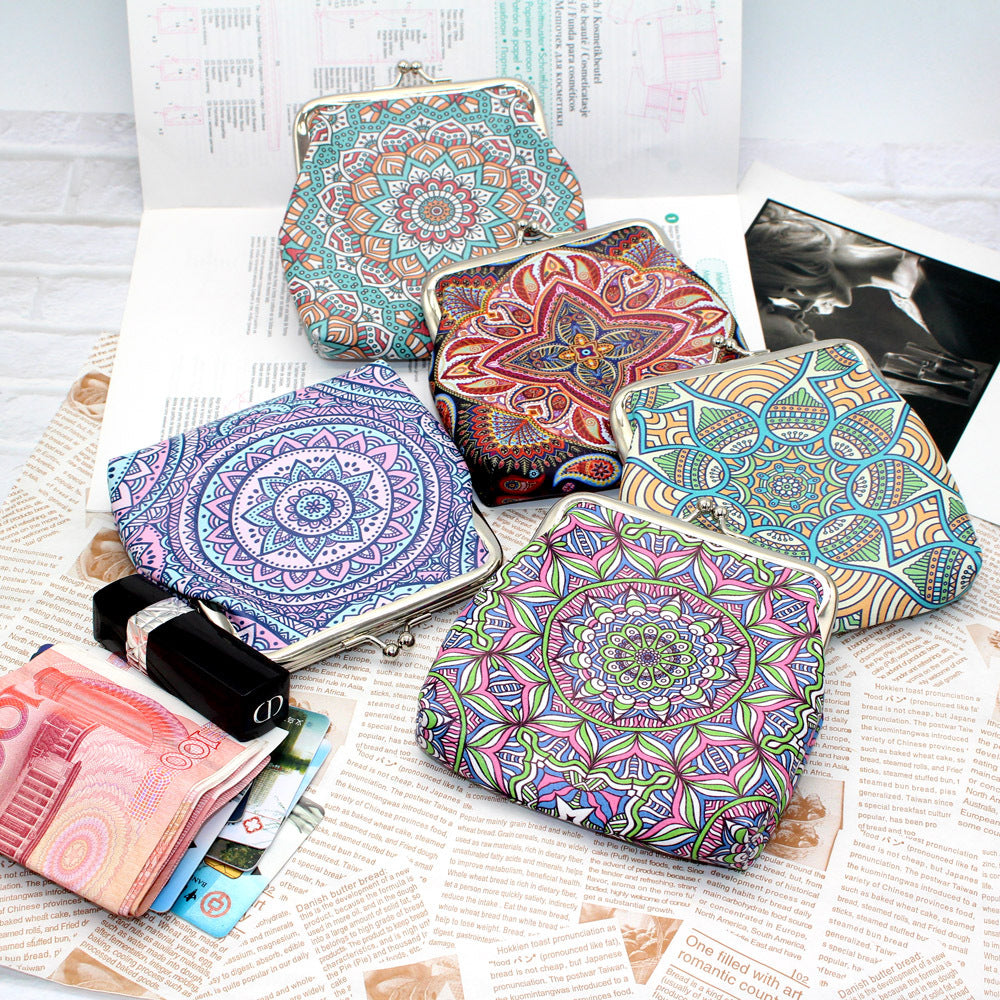 New Ethnic Style Geometric Pattern Bank Coin Purses