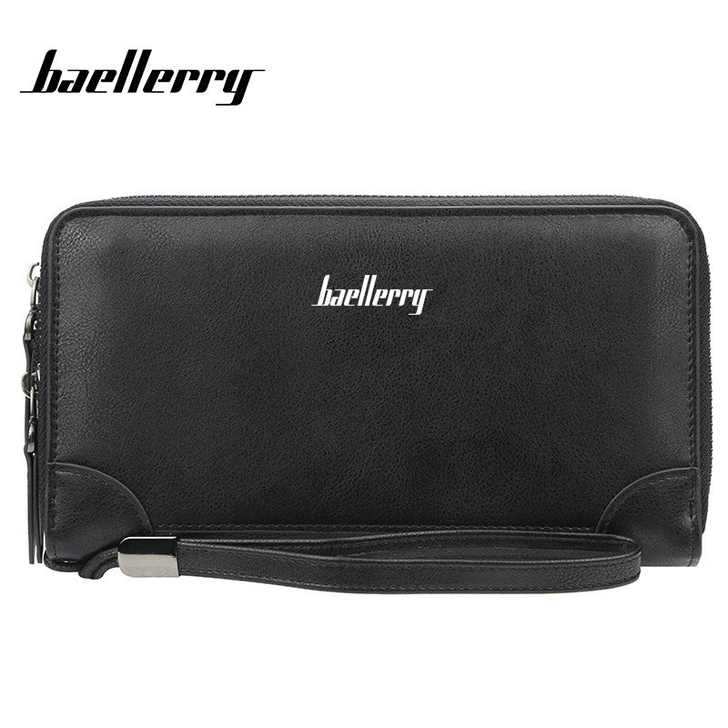 Men's Business Double Zip Clutch Large Capacity Multiple Men's Wallet