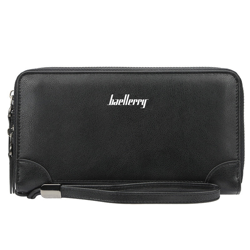 Men's Business Double Zip Clutch Large Capacity Multiple Men's Wallet