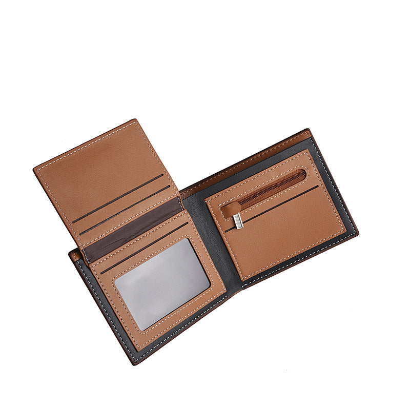 Men's Short Vintage Hinge Multiple Slots Zipper Men's Wallets