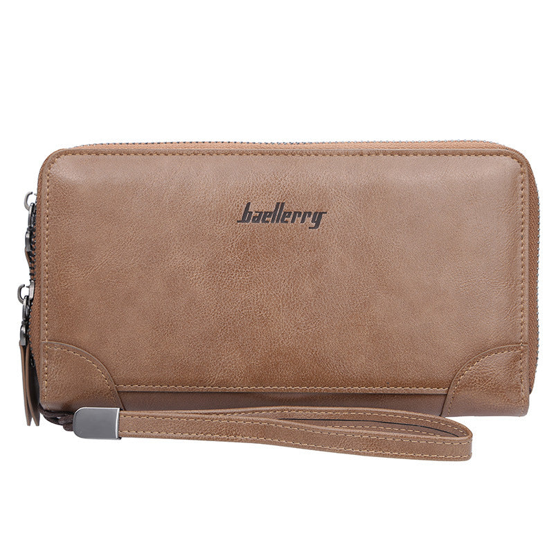Men's Business Double Zip Clutch Large Capacity Multiple Men's Wallet