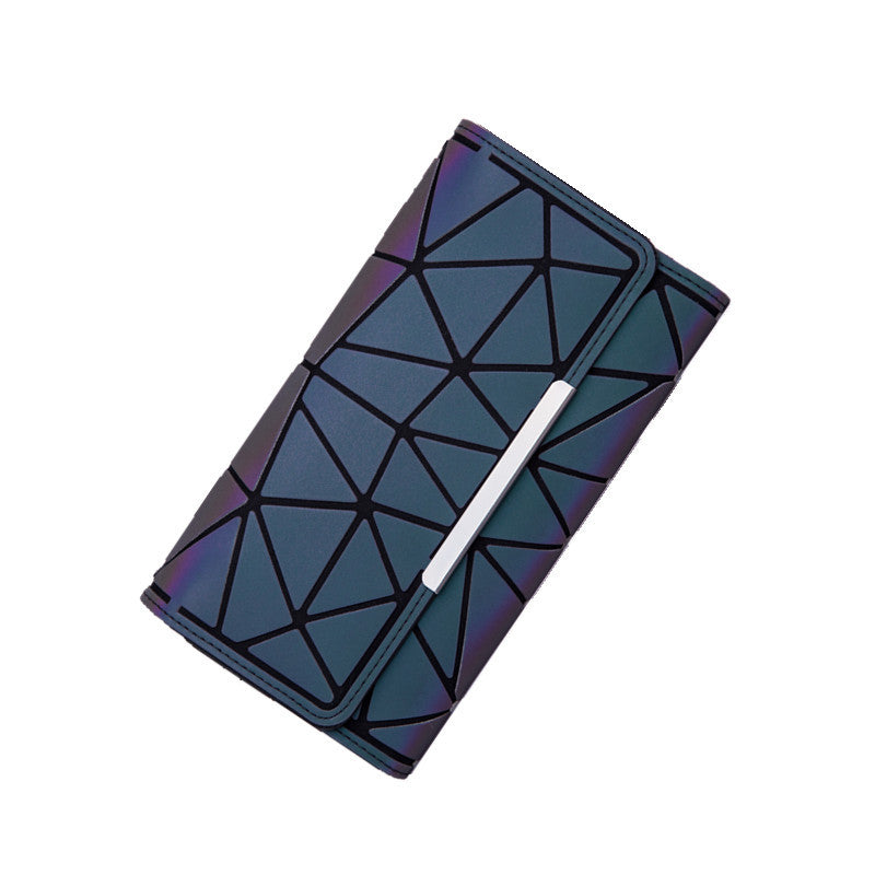 Women's Three-fold Luminous Rhombus Simple Long Vintage Little Ladies Wallet