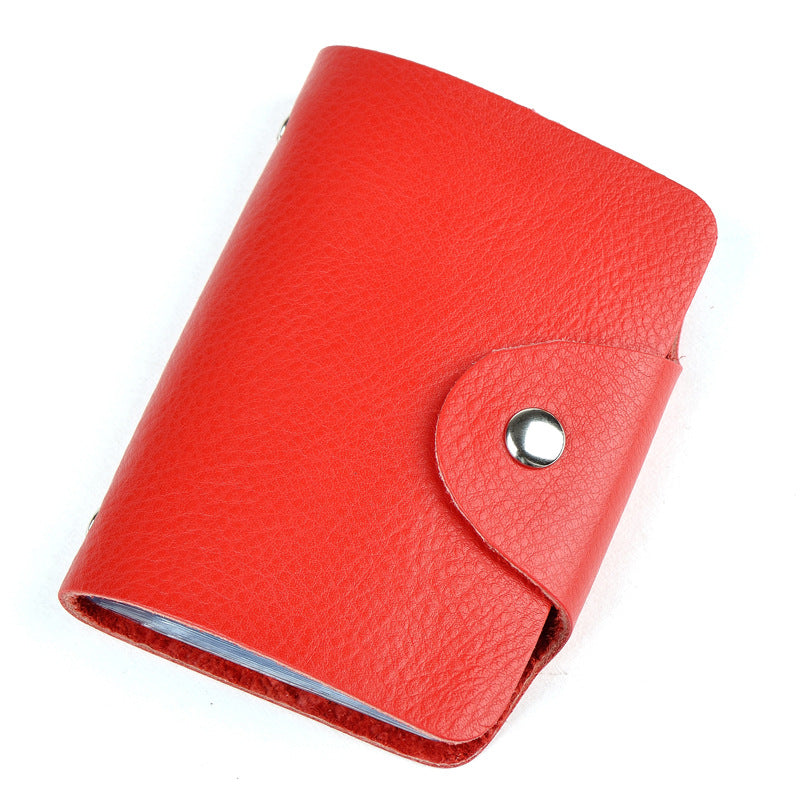 Women's & Men's & Genuine Leather Business Clamp Cowhide Card Holder