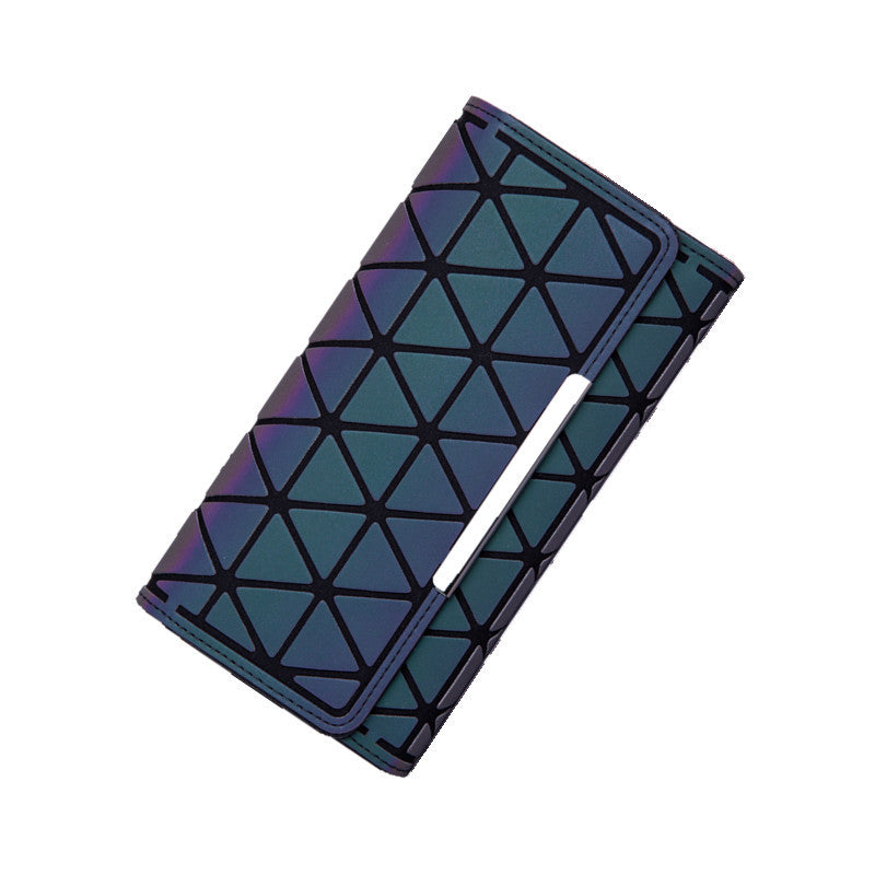 Women's Three-fold Luminous Rhombus Simple Long Vintage Little Ladies Wallet
