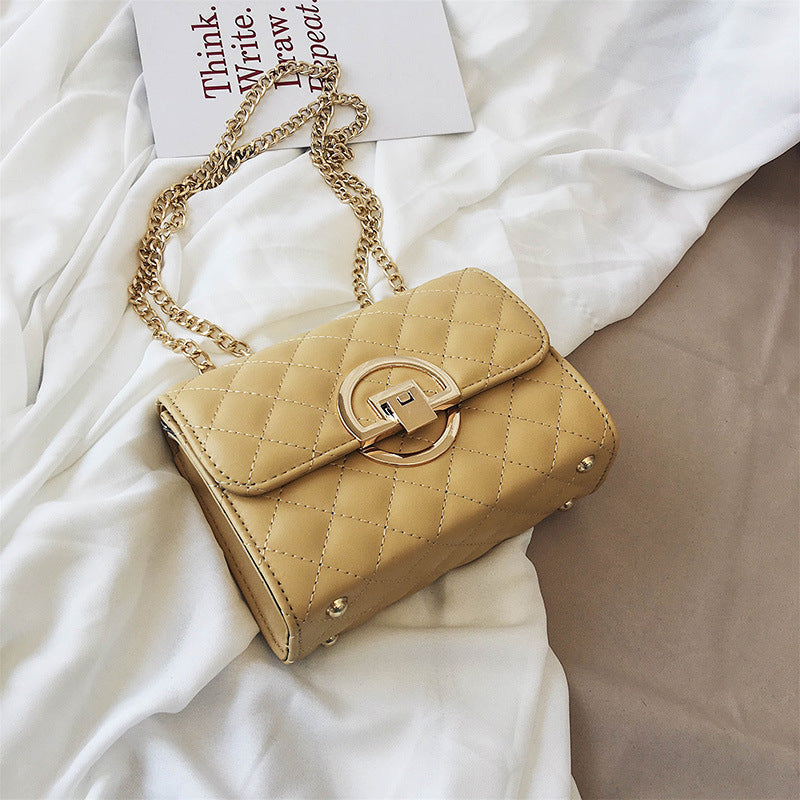 Women's Fashion Trendy Western Style Texture Chain Shoulder Bags