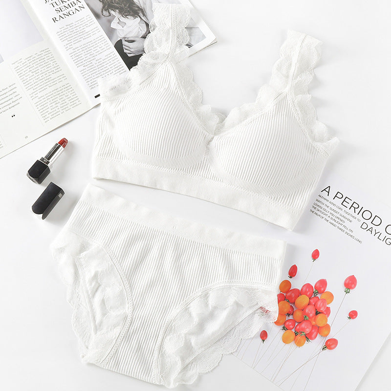 Style Bandeau Lace Tube Top Suit Lingerie Sets