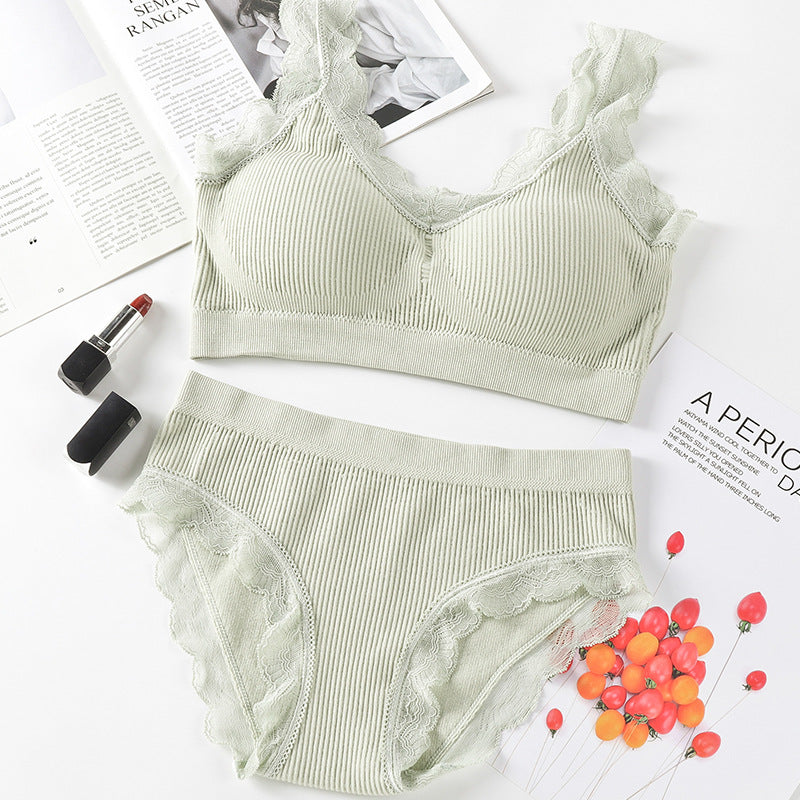 Style Bandeau Lace Tube Top Suit Lingerie Sets