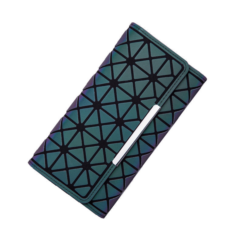 Women's Three-fold Luminous Rhombus Simple Long Vintage Little Ladies Wallet