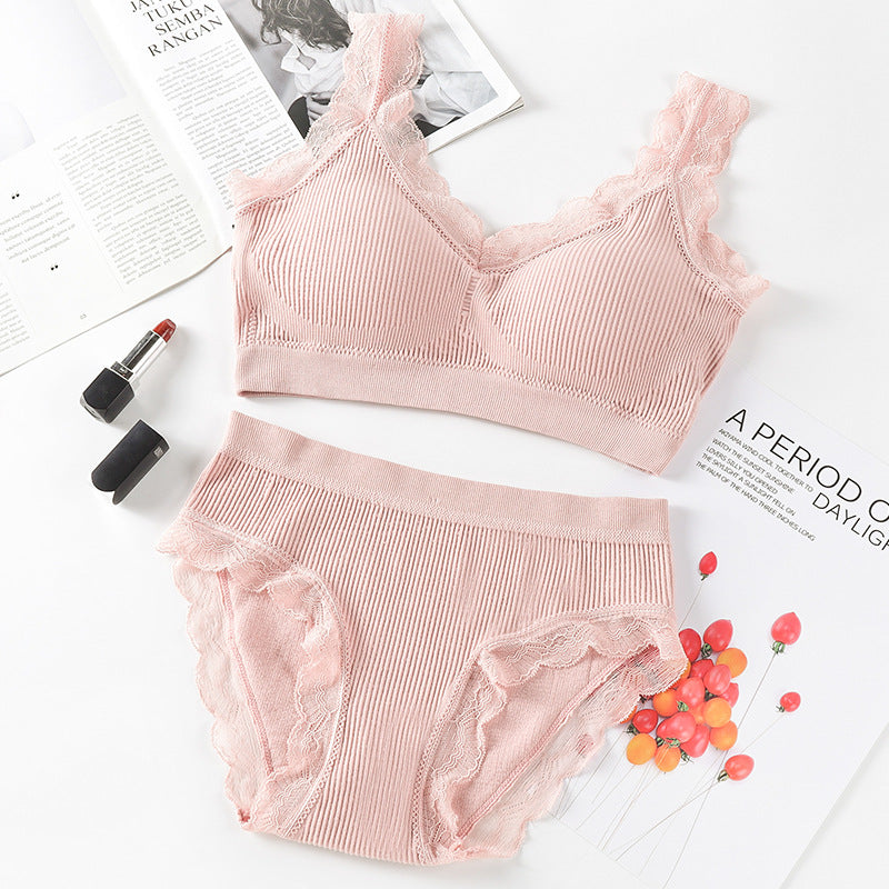Style Bandeau Lace Tube Top Suit Lingerie Sets