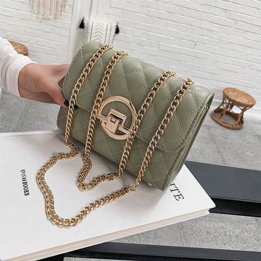 Women's Fashion Trendy Western Style Texture Chain Shoulder Bags