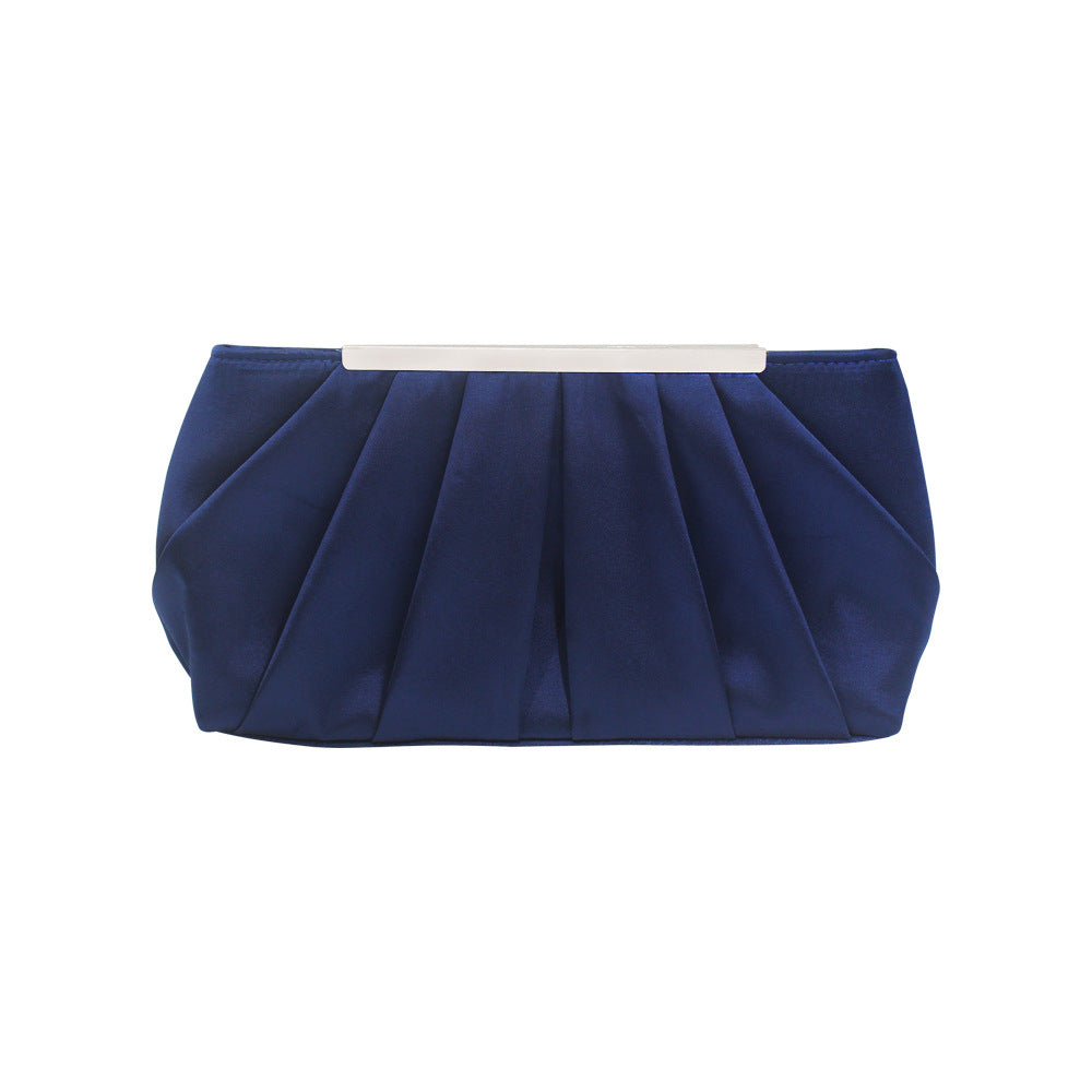 Graceful Slouchy Unique Pleated Satin Dinner Handbags