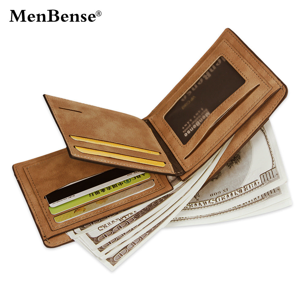 Men's Short Matte Leather Fashion Leisure Men's Wallet