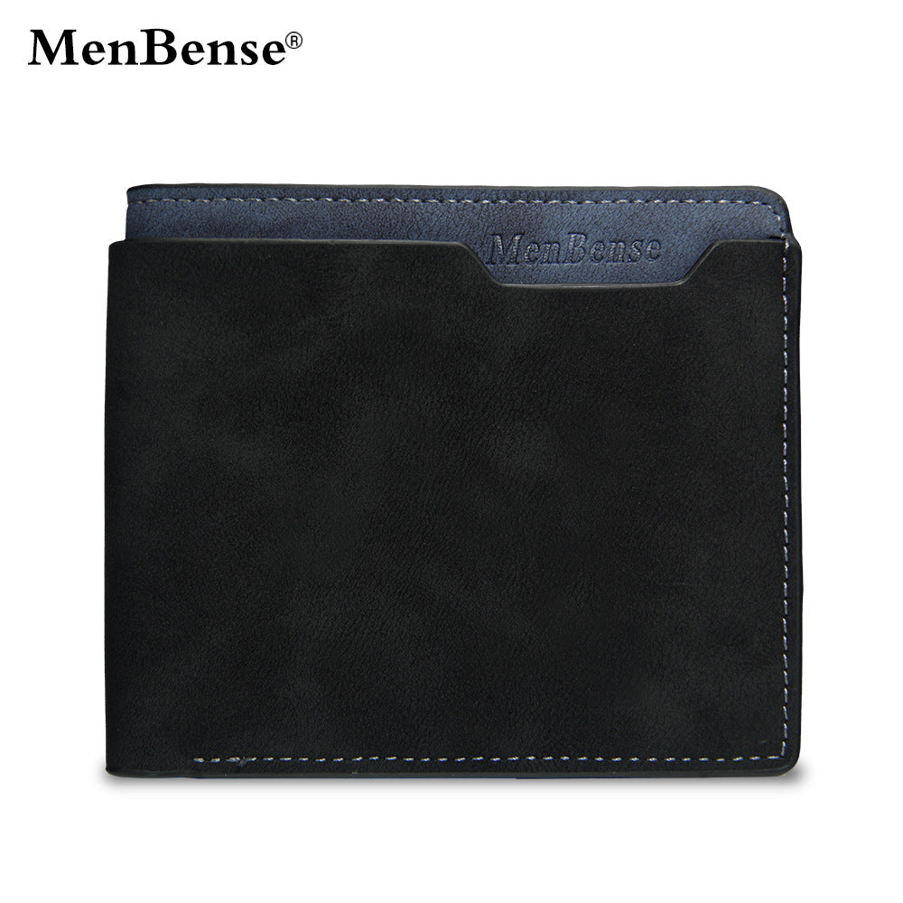 Men's Short Matte Leather Fashion Leisure Men's Wallet