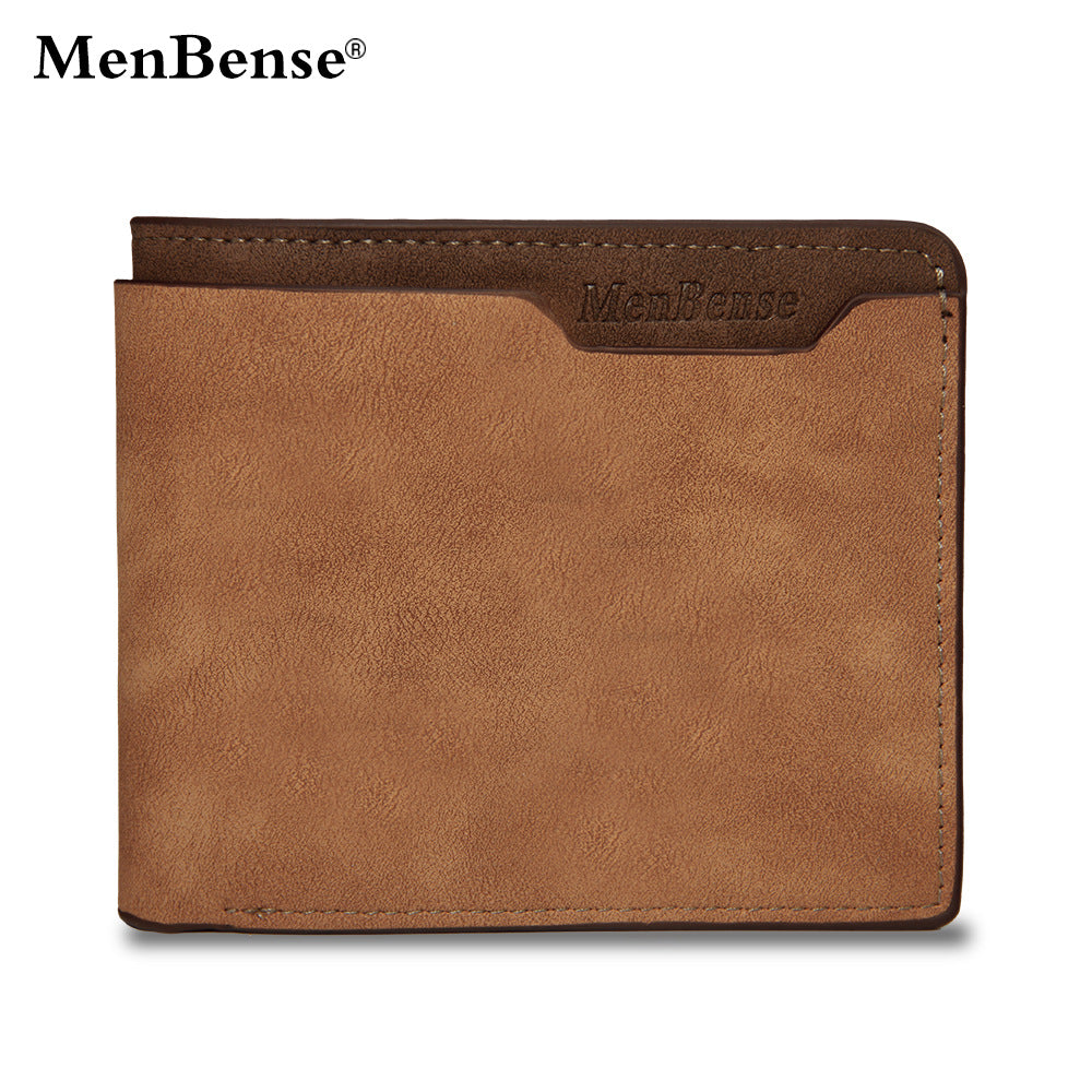 Men's Short Matte Leather Fashion Leisure Men's Wallet