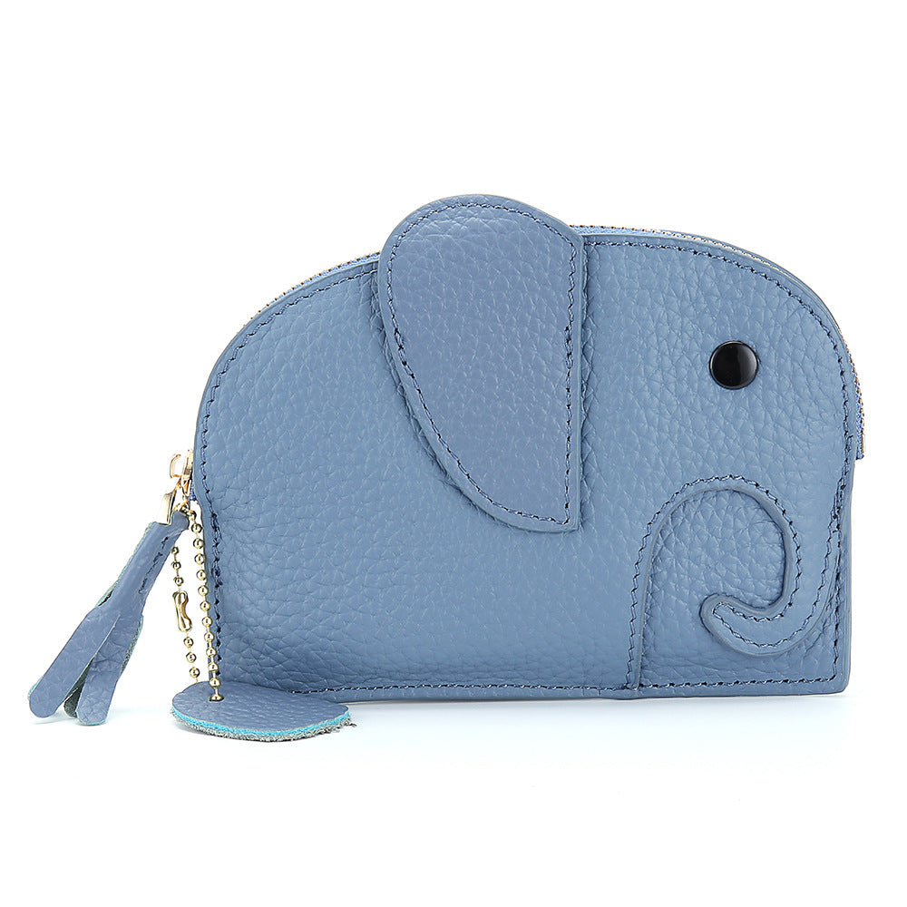 Genuine Leather Elephant Mini Creative Female Coin Purses