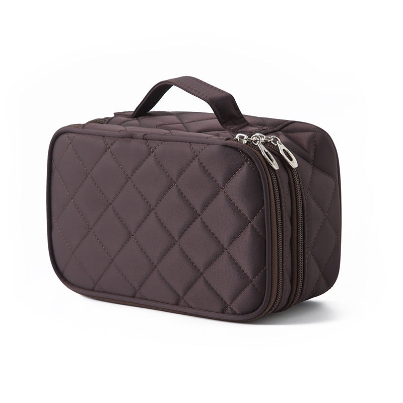 Creative Rhombus Waterproof Nylon Black Mirror Cosmetic Bags