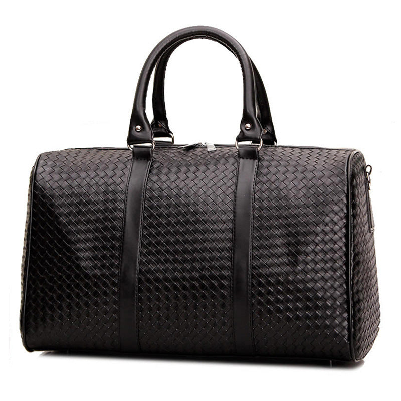 Women's & Men's & Woven Portable Large Capacity Black Travel Bags