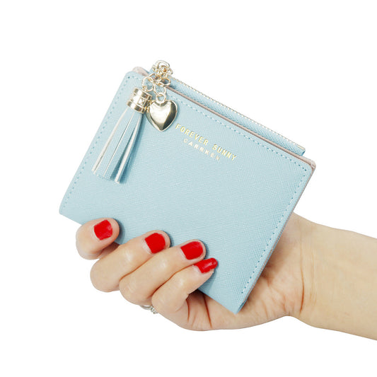 Short Mini Lady's Thin Zipper Korean Ladies Wallets