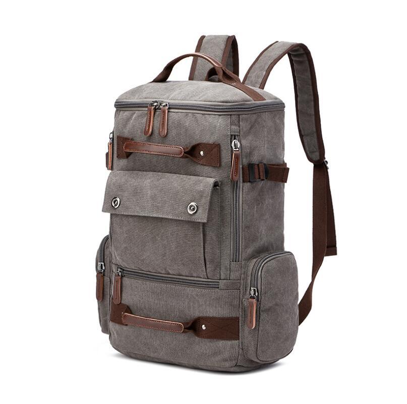 Men's Korean Style Canvas Portable Layered Backpacks