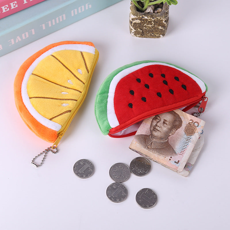 Style Cute Storage Fruit Cartoon Plush Coin Purses