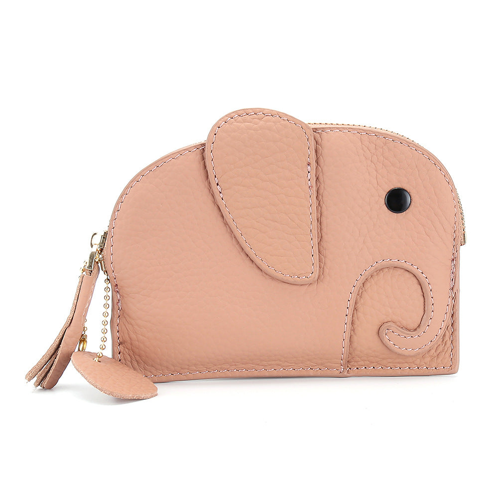 Genuine Leather Elephant Mini Creative Female Coin Purses