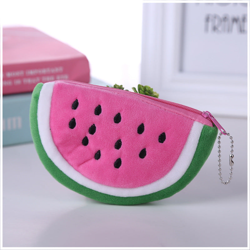 Style Cute Storage Fruit Cartoon Plush Coin Purses