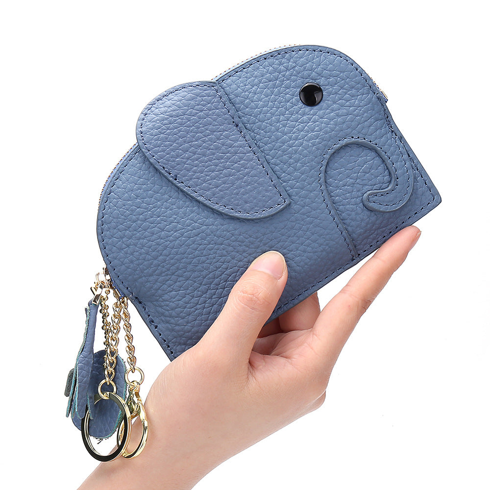 Women's Thin Personalized Fashion Mini Soft Cowhide Cute Style Coin Purses