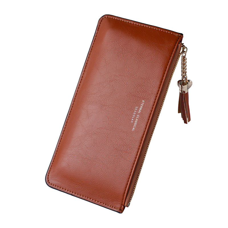 Women's Long Mobile Bright Leather Sweet Ladies Wallets