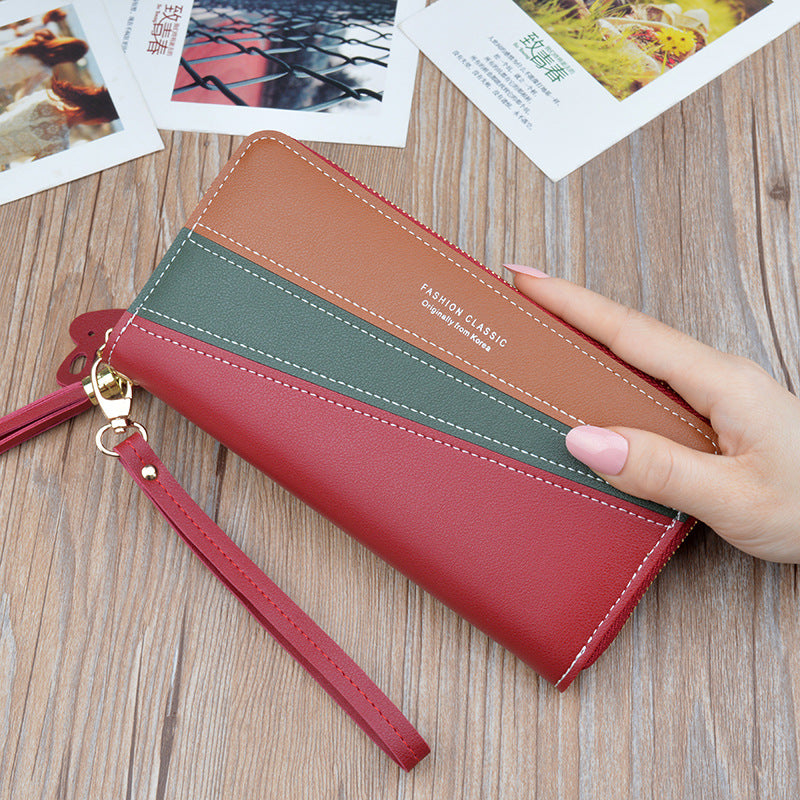 Women's Female Korean Style Stitching Contrast Color Ladies Wallets