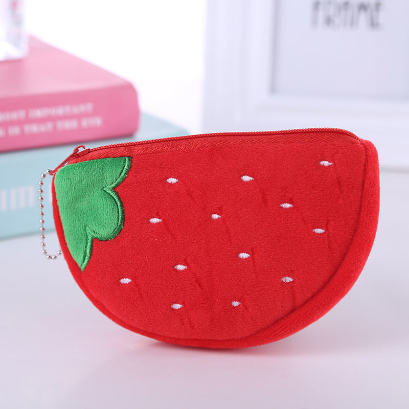Style Cute Storage Fruit Cartoon Plush Coin Purses
