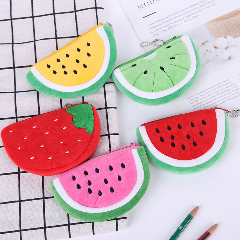 Style Cute Storage Fruit Cartoon Plush Coin Purses