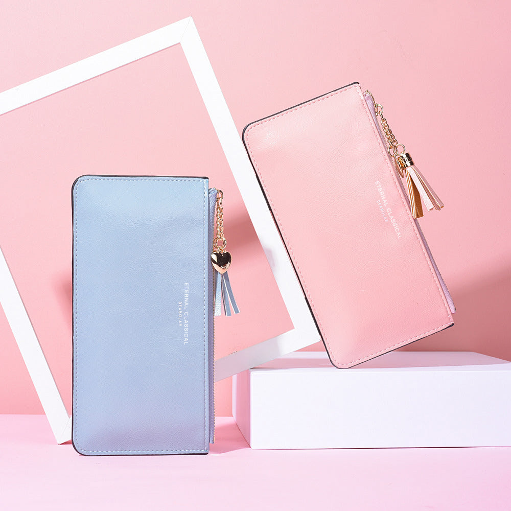 Women's Long Mobile Bright Leather Sweet Ladies Wallets