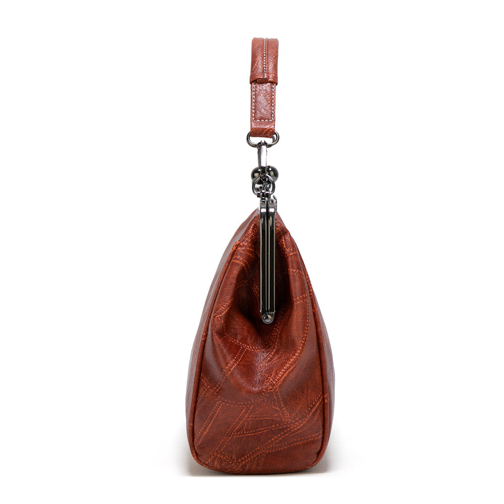 Women's Fashion Clip Oily Leather Spanish Bags