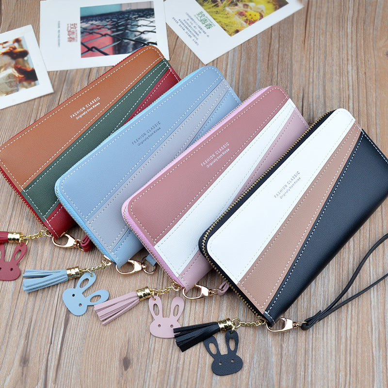 Women's Female Korean Style Stitching Contrast Color Ladies Wallets