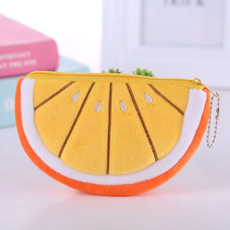 Style Cute Storage Fruit Cartoon Plush Coin Purses