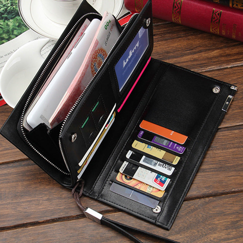 Men's Long Clutch Fashion Zipper Mobile Men's Wallets