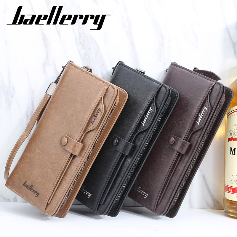 Men's Clutch Multiple Slots Large Capacity Leather Men's Wallet