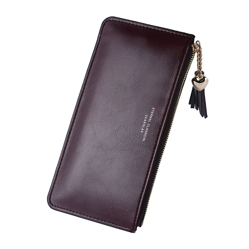 Women's Long Mobile Bright Leather Sweet Ladies Wallets