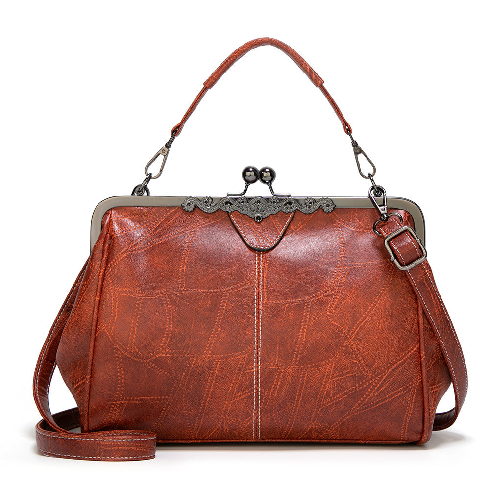 Women's Fashion Clip Oily Leather Spanish Bags