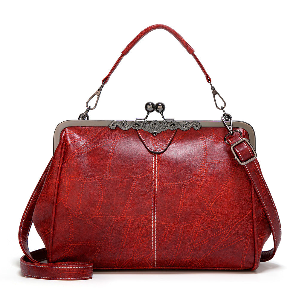 Women's Fashion Clip Oily Leather Spanish Bags