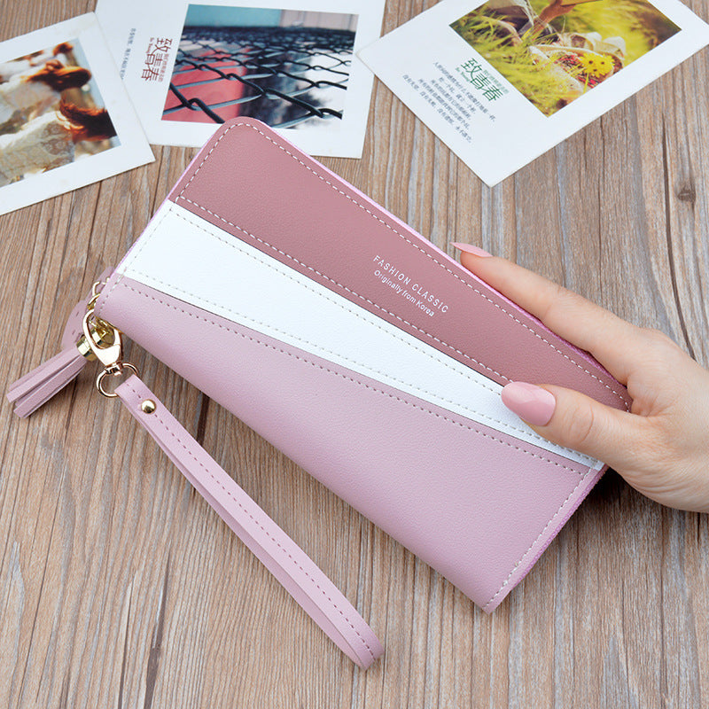 Women's Female Korean Style Stitching Contrast Color Ladies Wallets