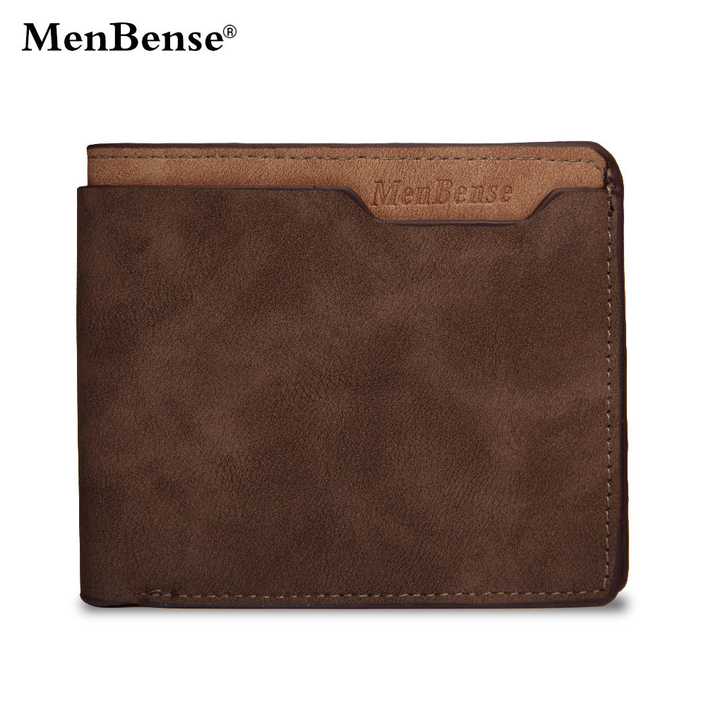 Men's Short Matte Leather Fashion Leisure Men's Wallet