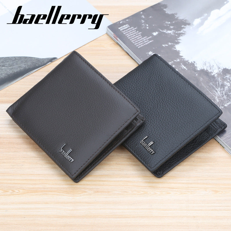 Men's Genuine Leather Short High Sense Multiple Slots Men's Wallet