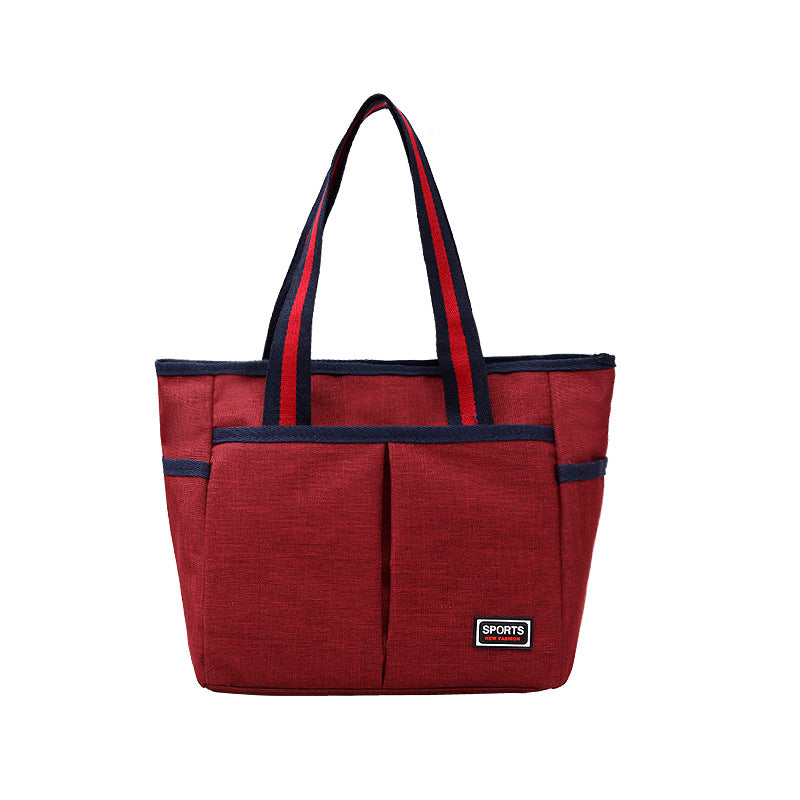 Women's Lunch Solid Color Retro Hand White Handbags