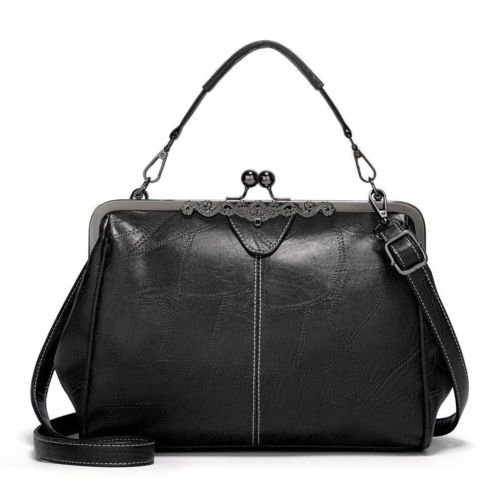 Women's Fashion Clip Oily Leather Spanish Bags